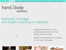 Tablet Screenshot of hand2body.com.au